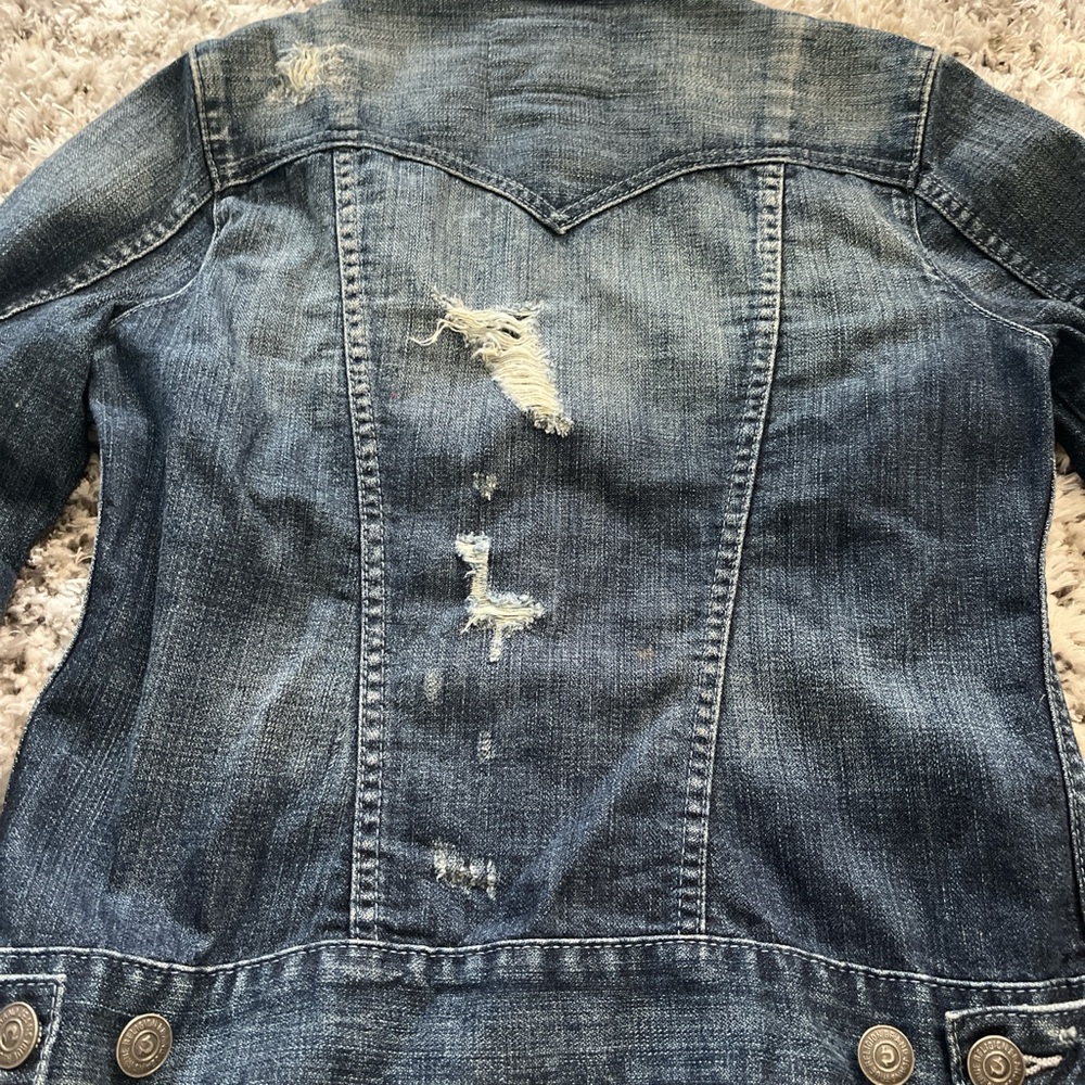 True Religion Distressed Denim Jacket - Picture 6 of 8